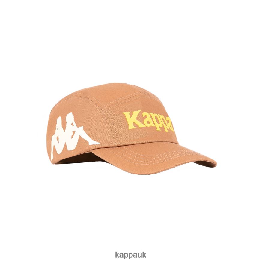 Kappa Authentic Anfrei Cap Brown Yellow 408H4N305 - Kappa Trainers UK