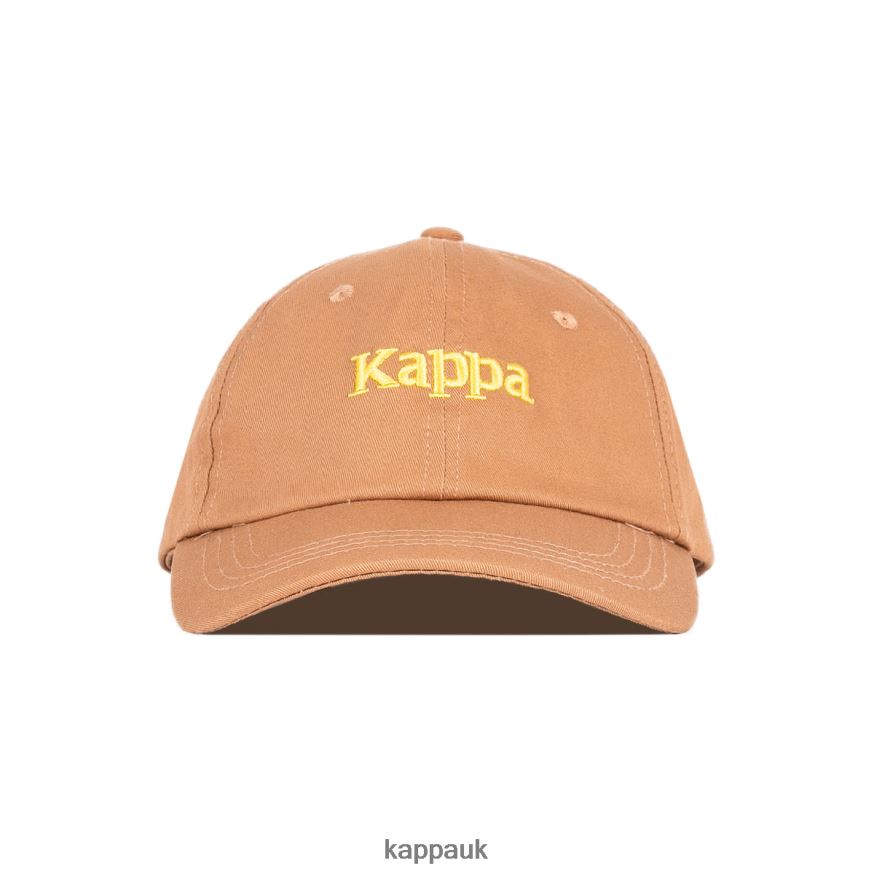 Kappa Authentic Hoogeveen Cap Brown Yellow 408H4N303 - Kappa Tracksuit UK