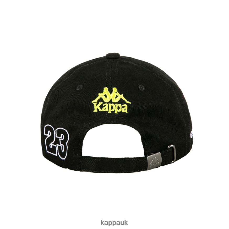 Kappa Authentic Darius Gumball 3000 Hat Black White Lime 408H4N285 - Kappa Tracksuit UK