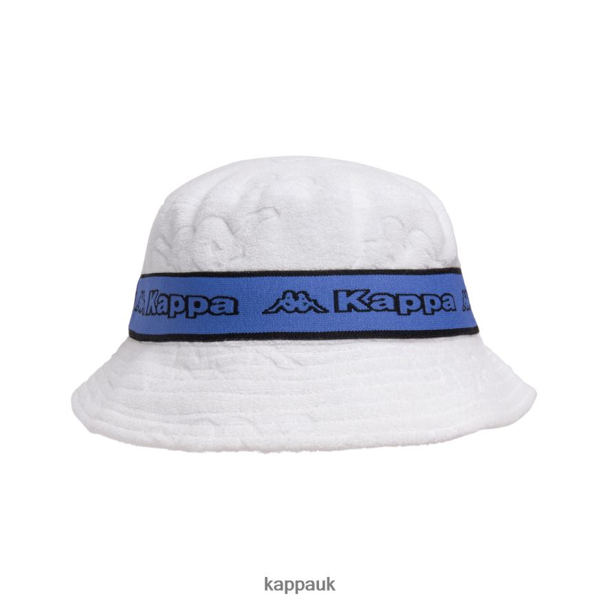 Kappa Logo Tape Ello Bucket Hat White Blue 408H4N300 - Kappa Tracksuit UK