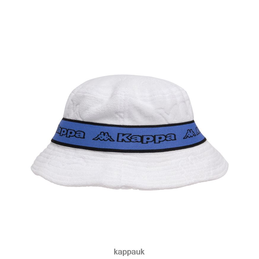 Kappa Logo Tape Ello Bucket Hat White Blue 408H4N300 - Kappa Tracksuit UK