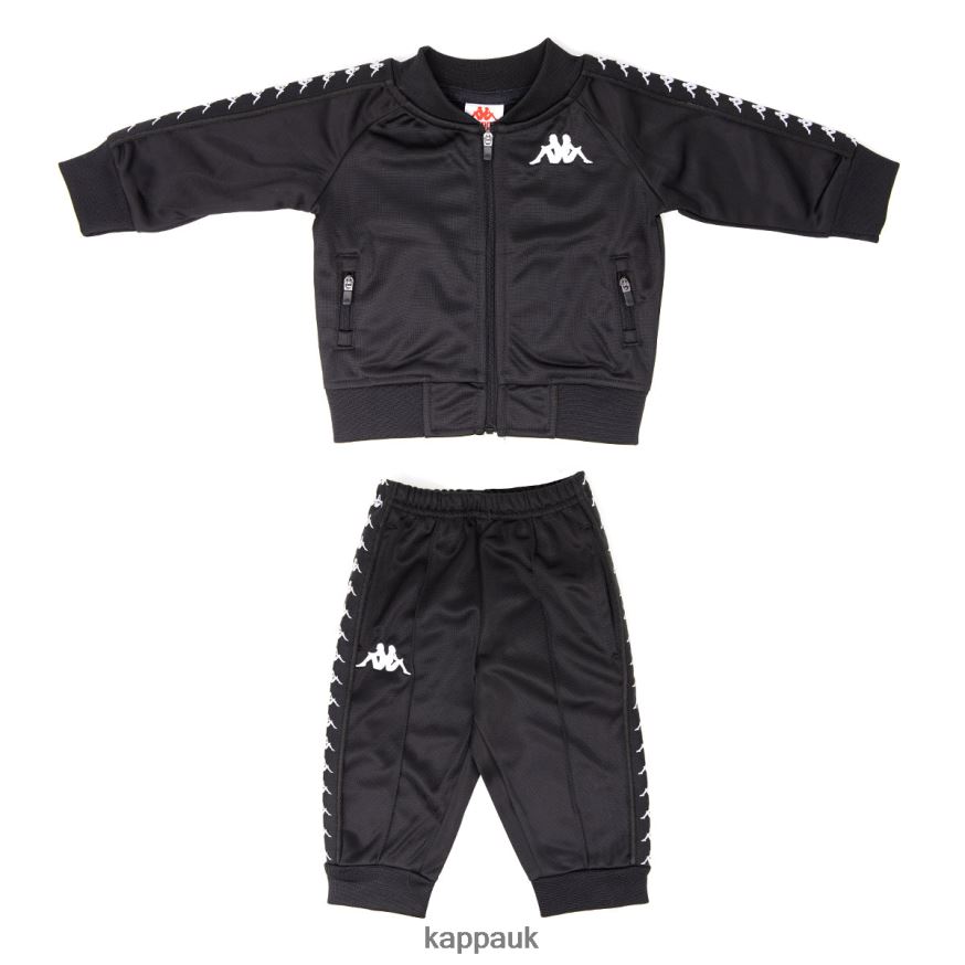 Kappa Infants 222 Banda Sbain Tracksuit Black 408H4N819 - Kappa Tracksuit UK