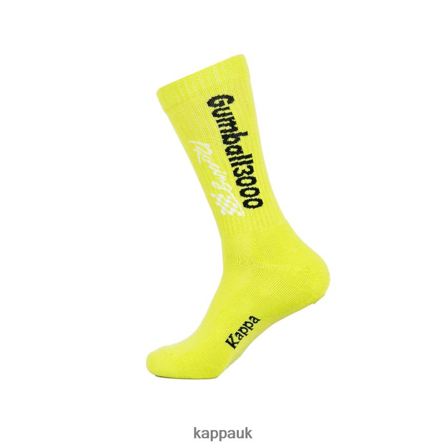 Kappa Authentic Andre 1 Pack Gumball 3000 Socks Lime Black 408H4N359 - Kappa Trainers UK