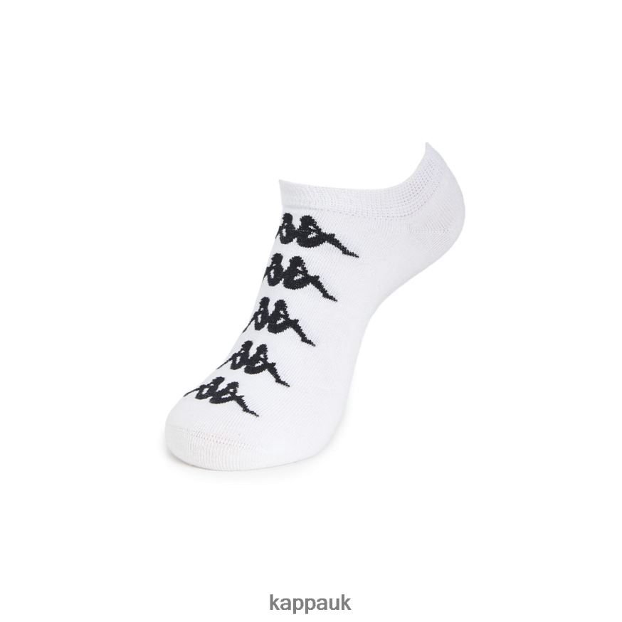 Kappa Authentic Assis Socks 1 Pack White Black 408H4N351 - Kappa Tracksuit UK