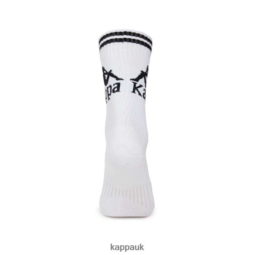 Kappa Authentic Aster Socks 1 Pack White Black 408H4N352 - Kappa UK