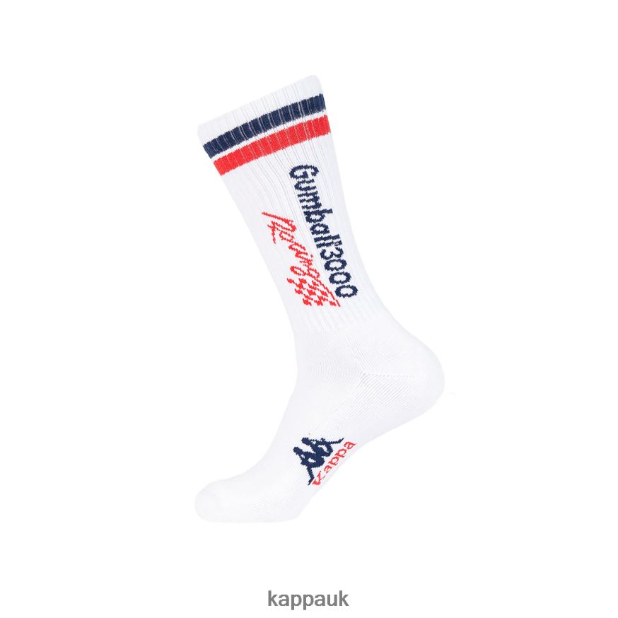 Kappa Authentic Curio 1Pack Gumball 3000 Socks White 408H4N360 - Kappa Tracksuit UK