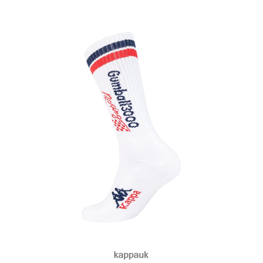 Kappa Authentic Curio 1Pack Gumball 3000 Socks White 408H4N360 - Kappa Tracksuit UK