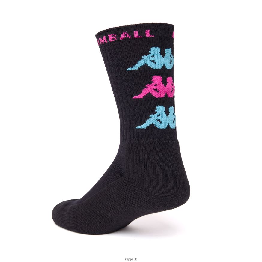 Kappa Authentic Gumball Gamal Socks Black 408H4N357 - Kappa Tracksuit UK