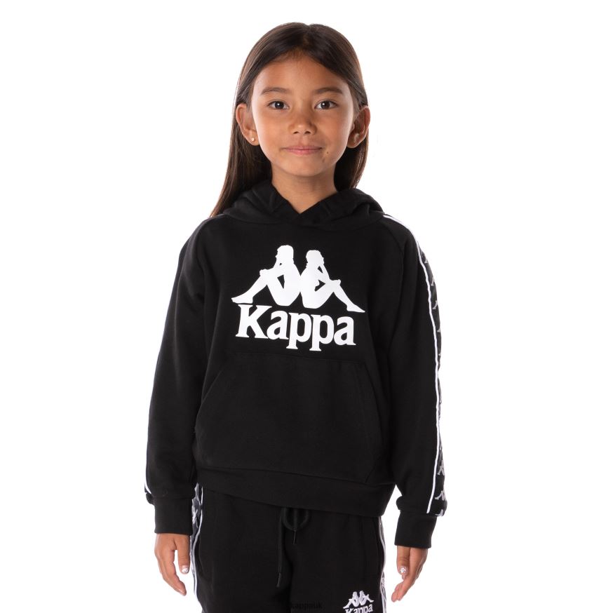 Kappa Kids 222 Banda Hurtado 2 Hoodie Black 408H4N516 - Kappa Tracksuit UK