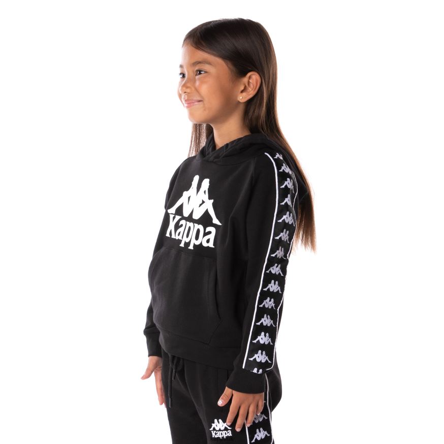 Kappa Kids 222 Banda Hurtado 2 Hoodie Black 408H4N516 - Kappa Tracksuit UK