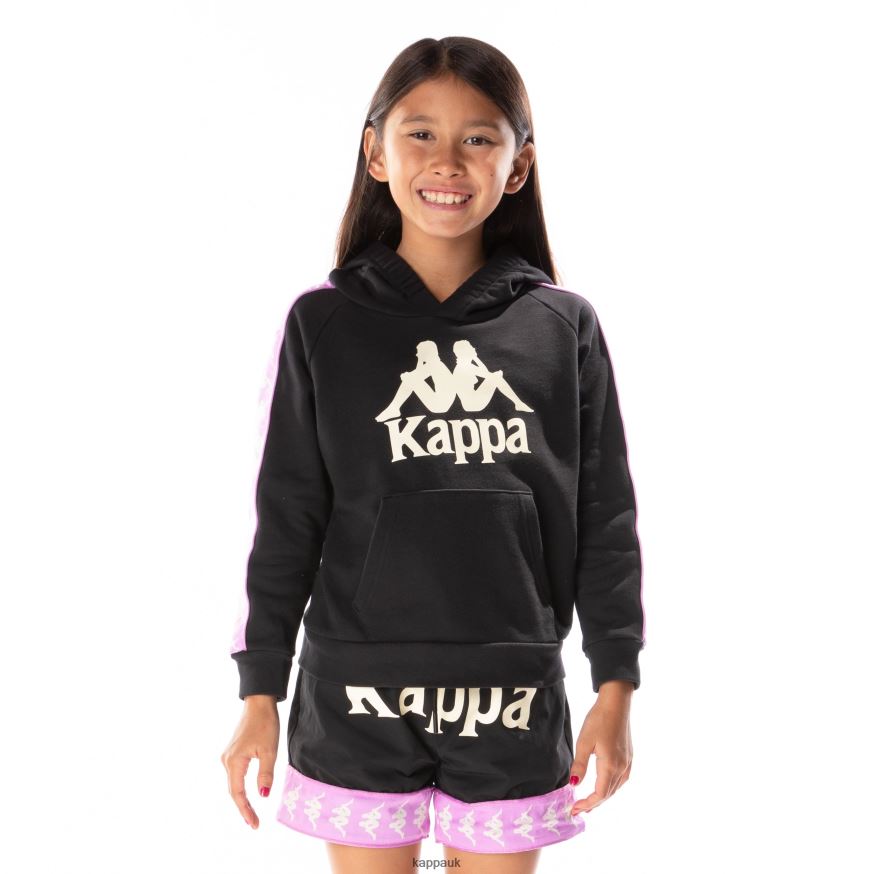 Kappa Kids 222 Banda Hurtado 2 Hoodie Black Smoke Violet 408H4N517 - Kappa UK
