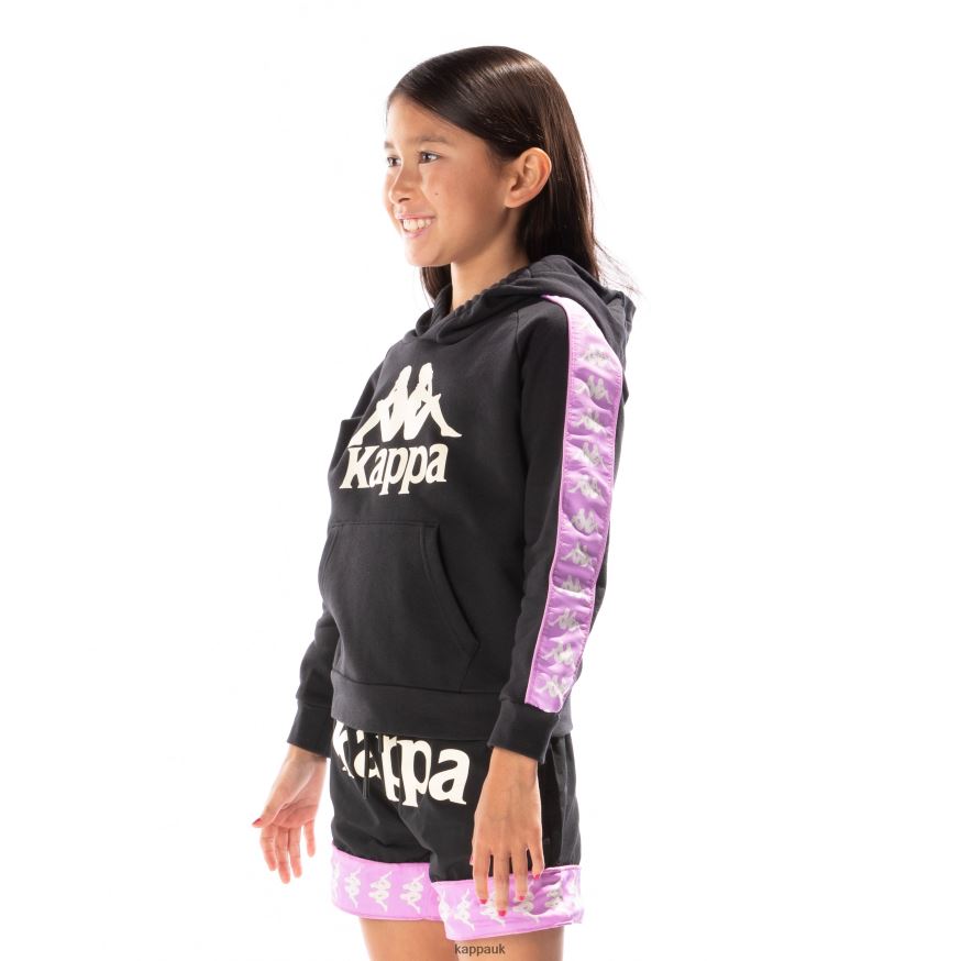 Kappa Kids 222 Banda Hurtado 2 Hoodie Black Smoke Violet 408H4N517 - Kappa UK