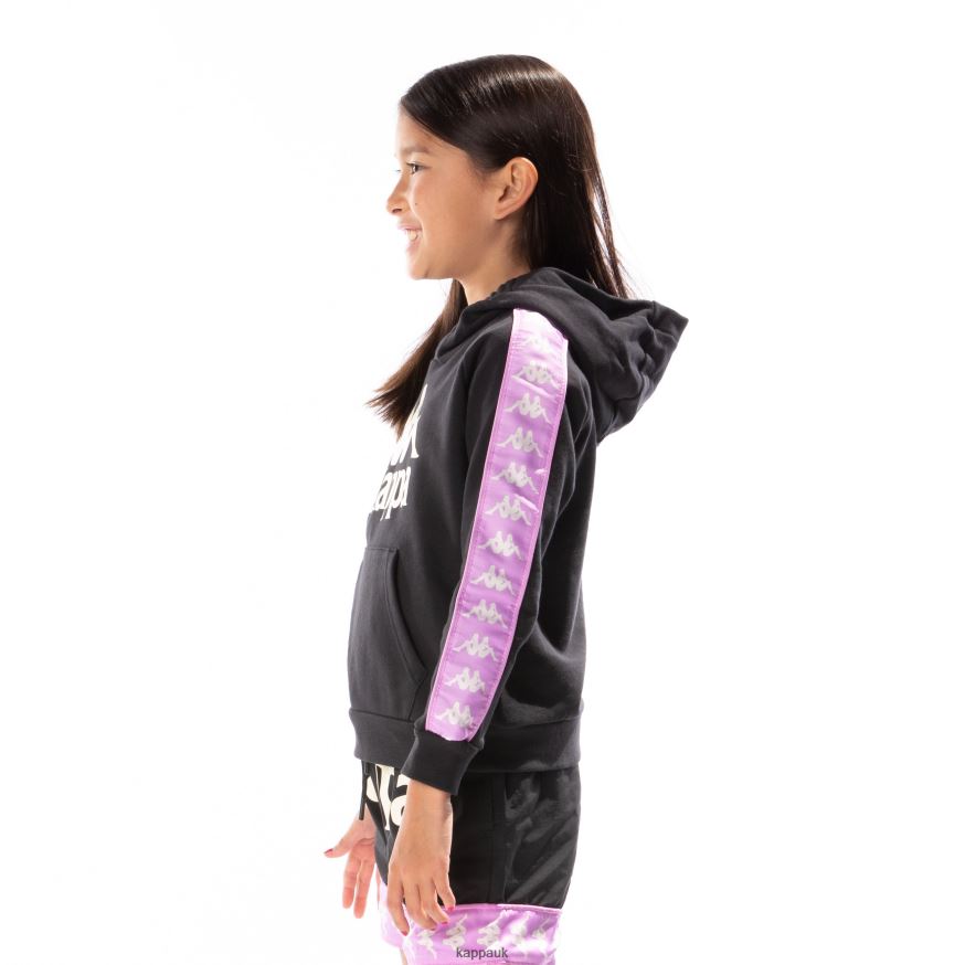 Kappa Kids 222 Banda Hurtado 2 Hoodie Black Smoke Violet 408H4N517 - Kappa UK