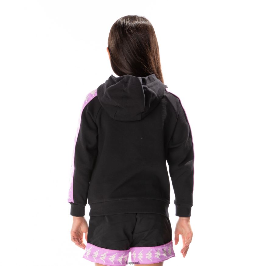 Kappa Kids 222 Banda Hurtado 2 Hoodie Black Smoke Violet 408H4N517 - Kappa UK