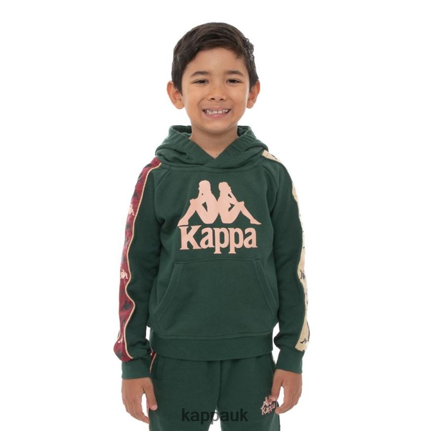 Kappa Kids 222 Banda Hurtado 3 Hoodie Green Pink Beige 408H4N560 - Kappa Trainers UK