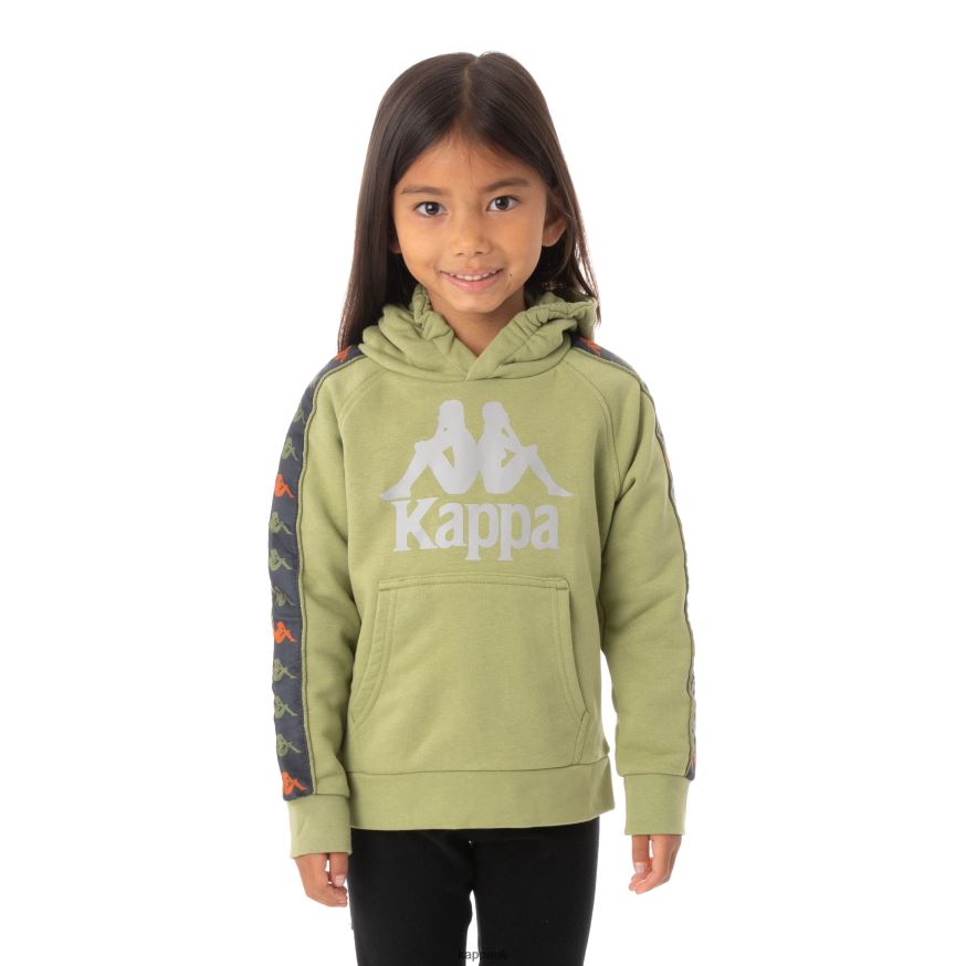 Kappa Kids 222 Banda Hurtado 3 Hoodie Green Salvia 408H4N550 - Kappa UK