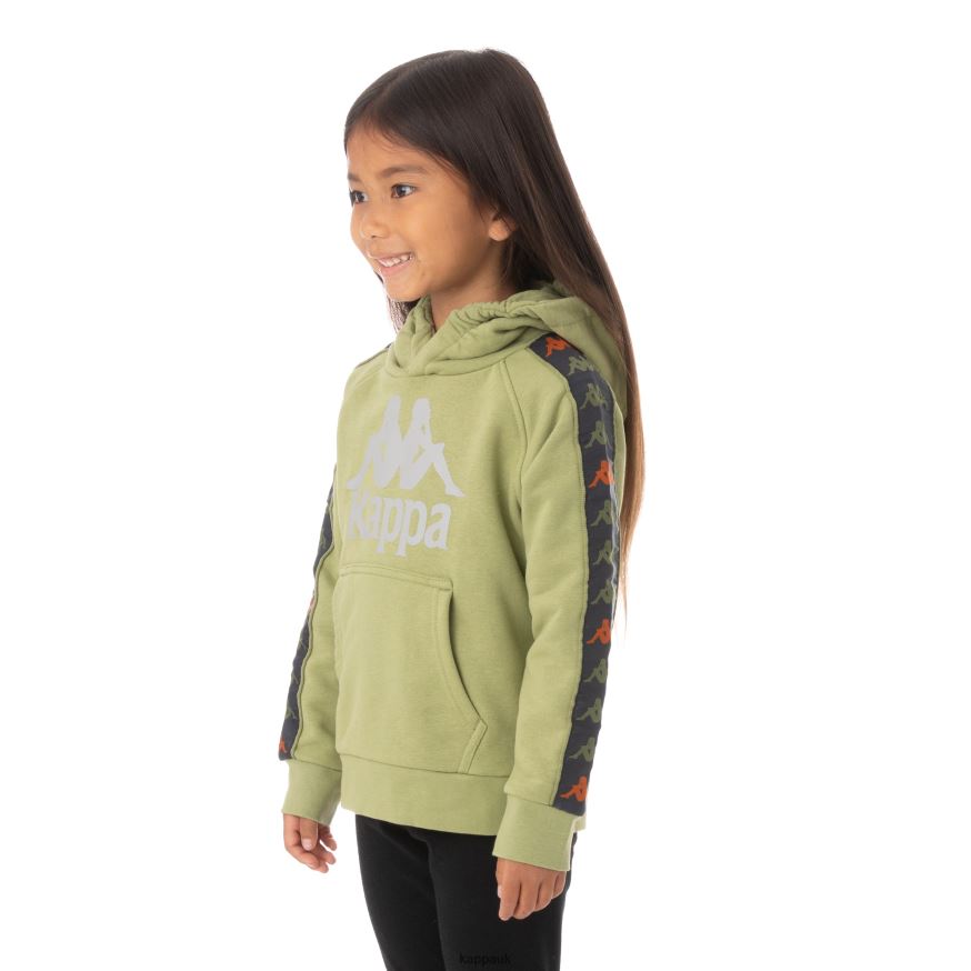 Kappa Kids 222 Banda Hurtado 3 Hoodie Green Salvia 408H4N550 - Kappa UK