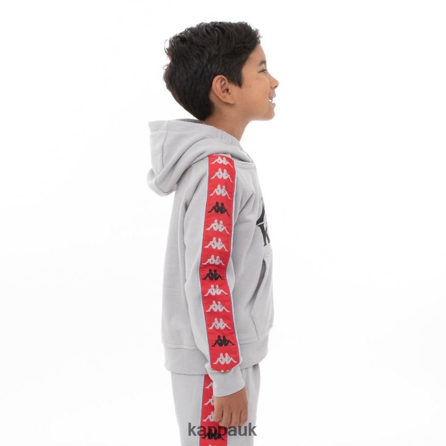 Kappa Kids 222 Banda Hurtado 3 Hoodie Grey Blue Red 408H4N559 - Kappa UK