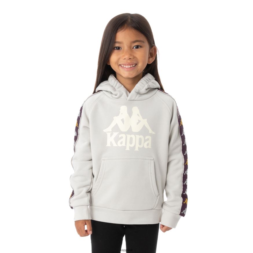 Kappa Kids 222 Banda Hurtado 3 Hoodie Grey Silver 408H4N555 - Kappa Tracksuit UK