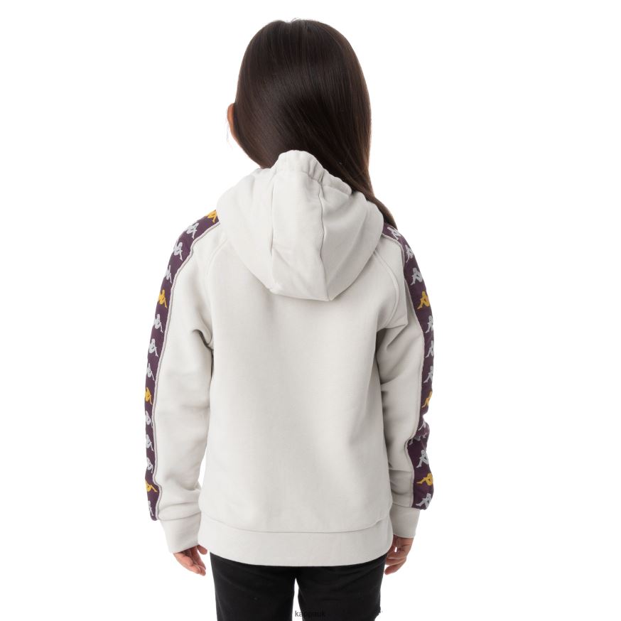 Kappa Kids 222 Banda Hurtado 3 Hoodie Grey Silver 408H4N555 - Kappa Tracksuit UK