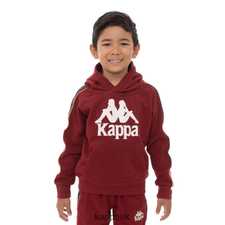 Kappa Kids 222 Banda Hurtado 3 Hoodie Red Dk Orange Green 408H4N558 - Kappa Tracksuit UK
