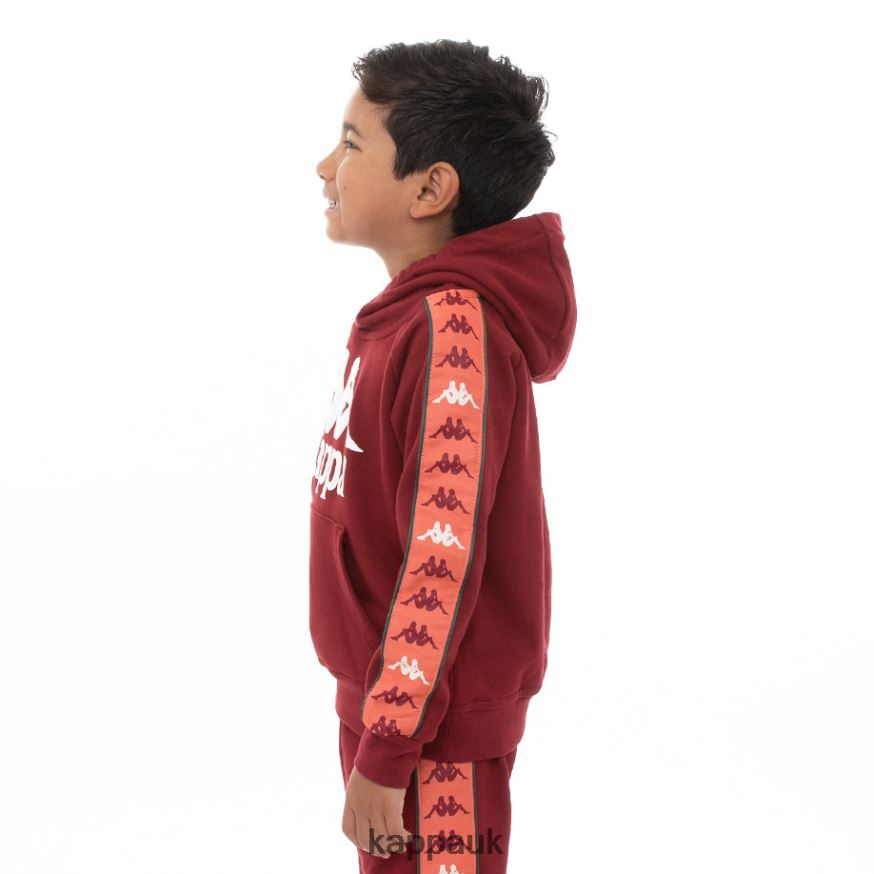 Kappa Kids 222 Banda Hurtado 3 Hoodie Red Dk Orange Green 408H4N558 - Kappa Tracksuit UK
