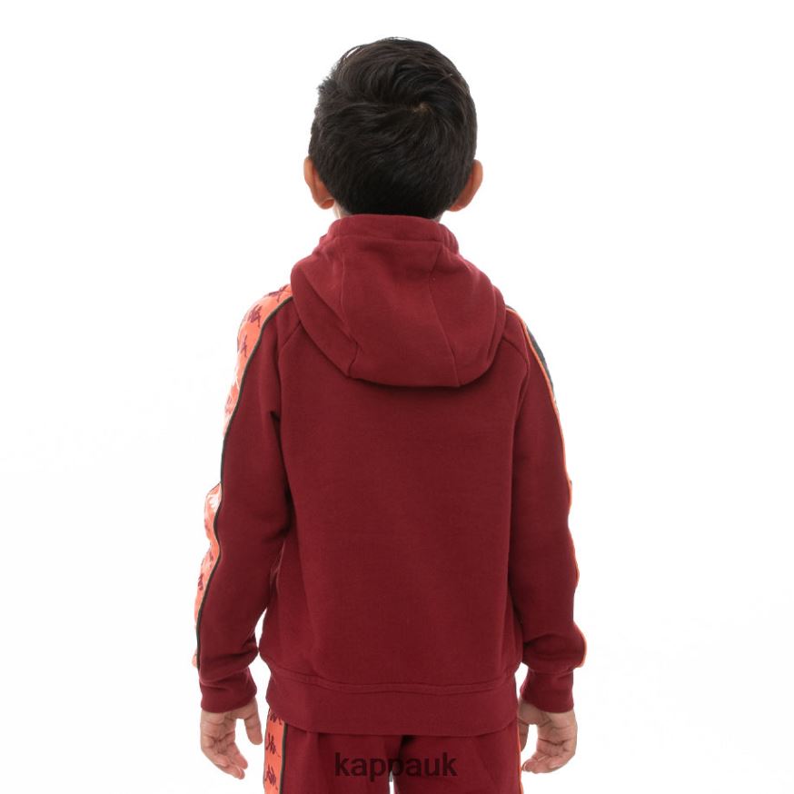 Kappa Kids 222 Banda Hurtado 3 Hoodie Red Dk Orange Green 408H4N558 - Kappa Tracksuit UK