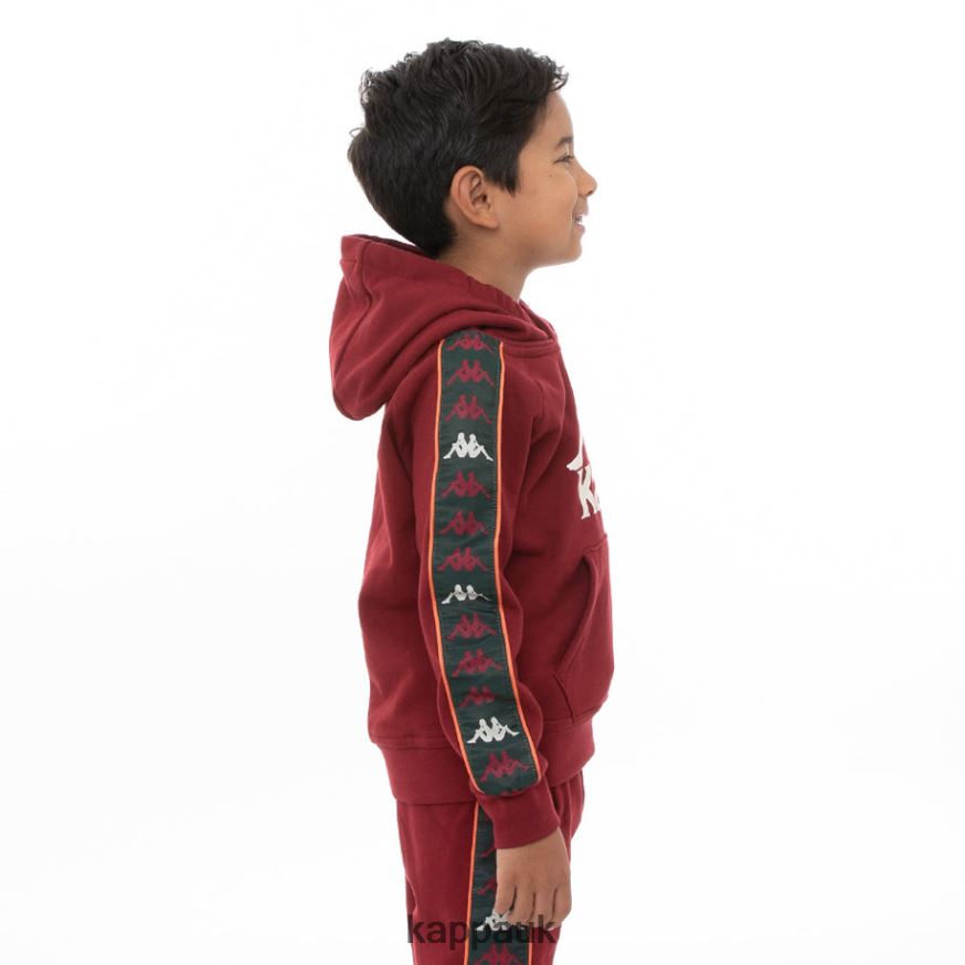 Kappa Kids 222 Banda Hurtado 3 Hoodie Red Dk Orange Green 408H4N558 - Kappa Tracksuit UK