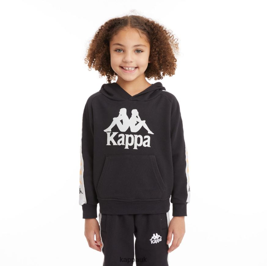 Kappa Kids 222 Banda Hurtado 4 Hoodie Black Smoke 408H4N528 - Kappa Tracksuit UK