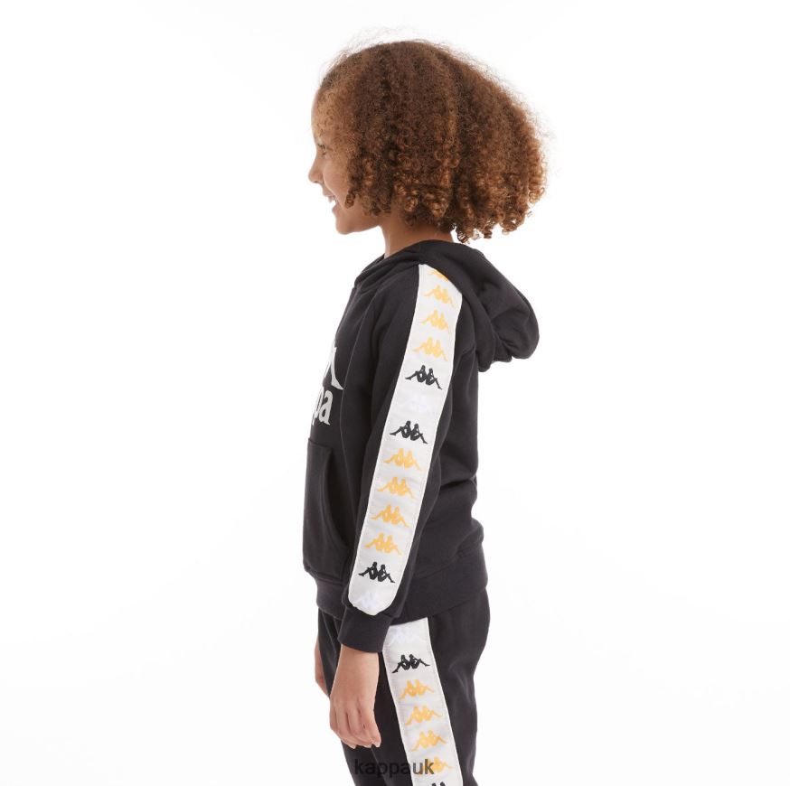 Kappa Kids 222 Banda Hurtado 4 Hoodie Black Smoke 408H4N528 - Kappa Tracksuit UK