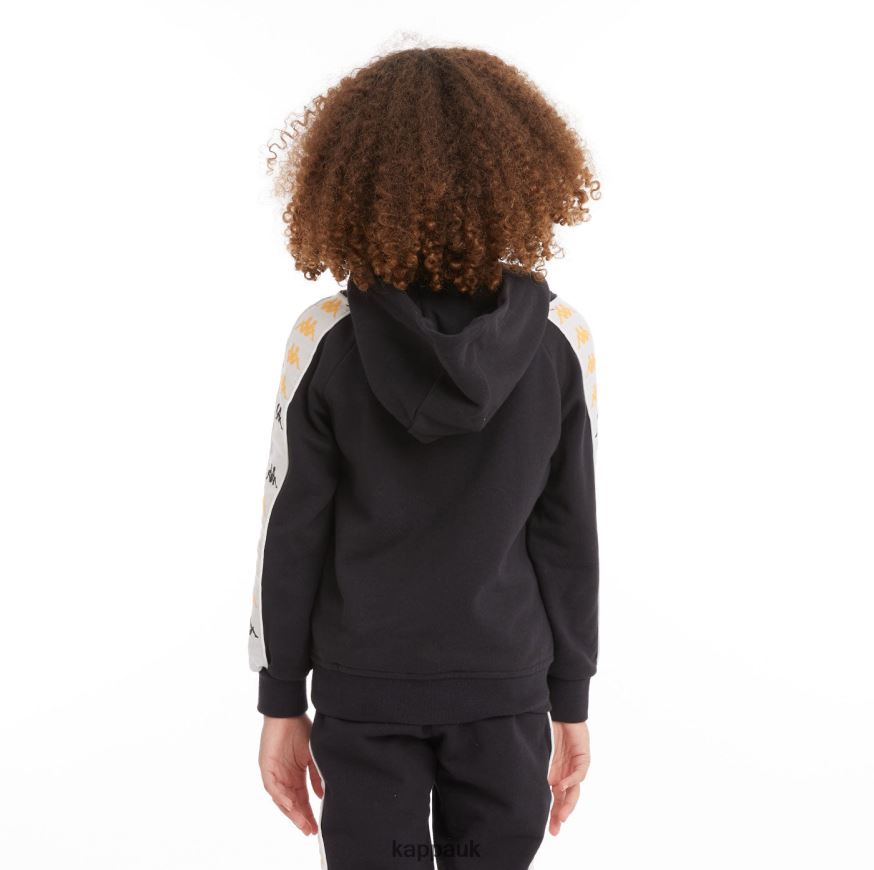 Kappa Kids 222 Banda Hurtado 4 Hoodie Black Smoke 408H4N528 - Kappa Tracksuit UK
