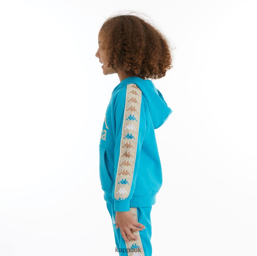 Kappa Kids 222 Banda Hurtado 4 Hoodie Dark Aqua 408H4N525 - Kappa Tracksuit UK