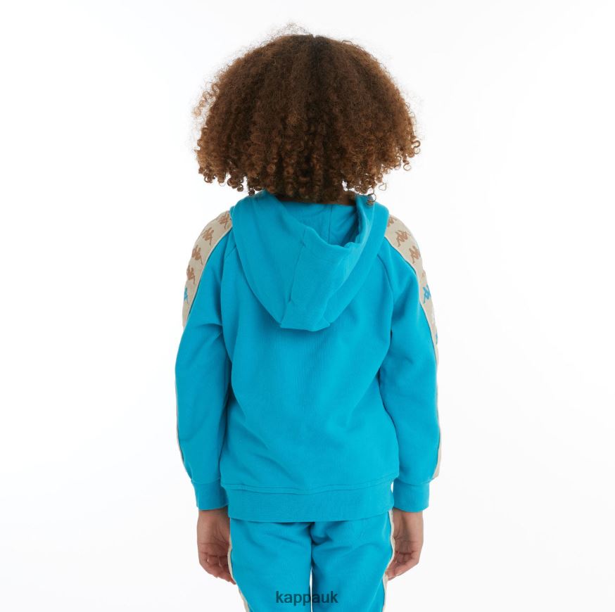 Kappa Kids 222 Banda Hurtado 4 Hoodie Dark Aqua 408H4N525 - Kappa Tracksuit UK