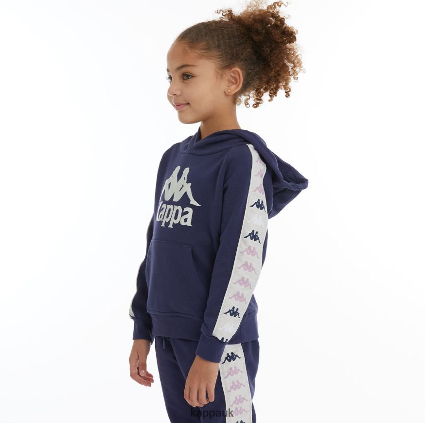 Kappa Kids 222 Banda Hurtado 4 Hoodie Navy 408H4N527 - Kappa Trainers UK