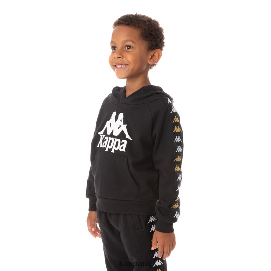 Kappa Kids 222 Banda Hurtadon Hoodie Black Smoke 408H4N544 - Kappa UK