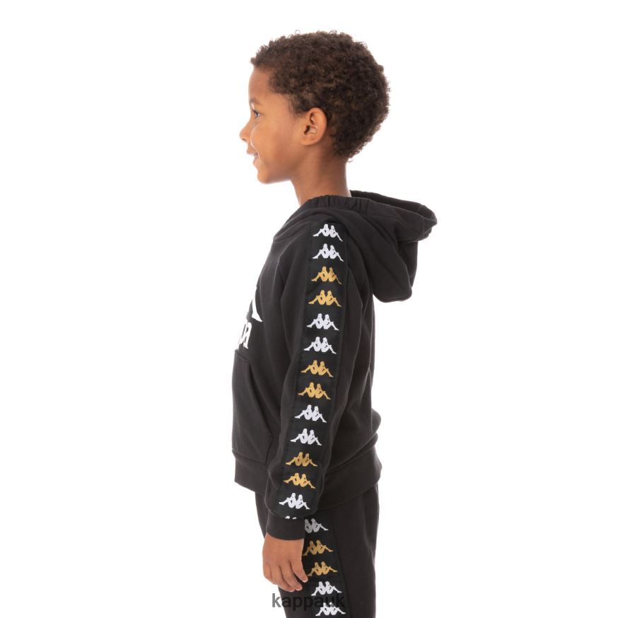 Kappa Kids 222 Banda Hurtadon Hoodie Black Smoke 408H4N544 - Kappa UK