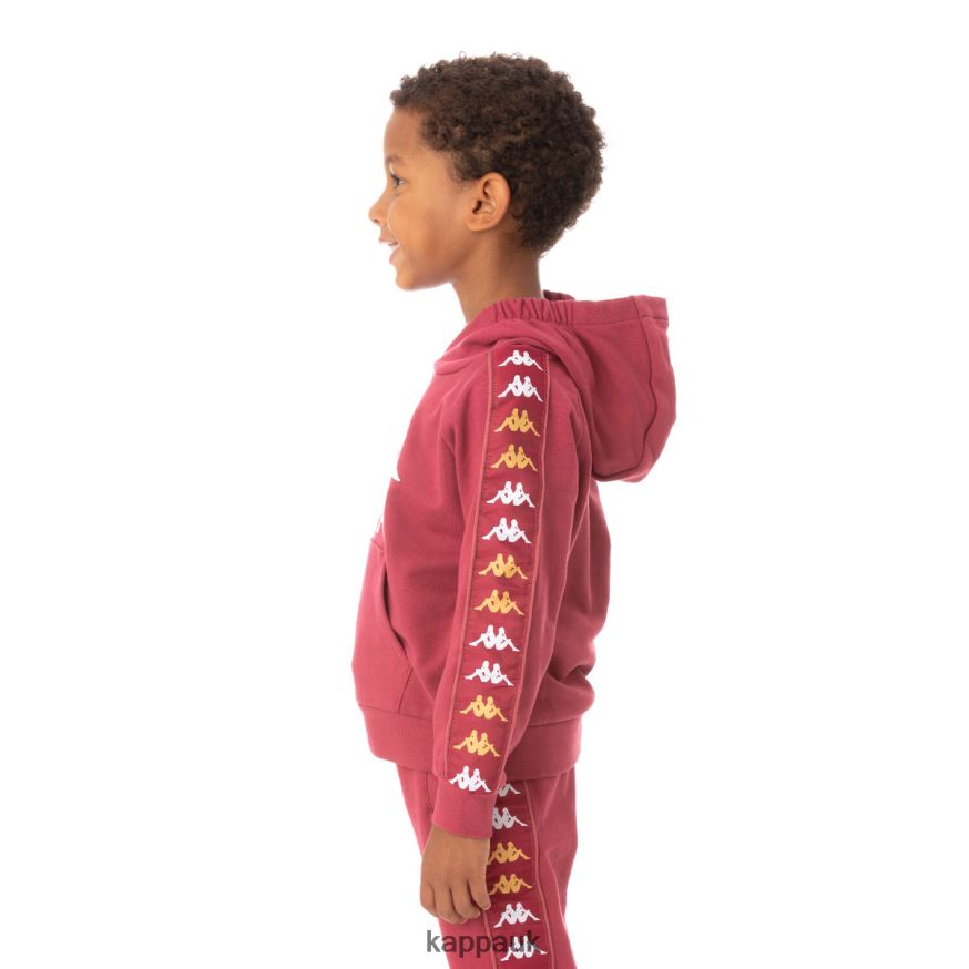 Kappa Kids 222 Banda Hurtadon Hoodie Burgundy 408H4N543 - Kappa Tracksuit UK