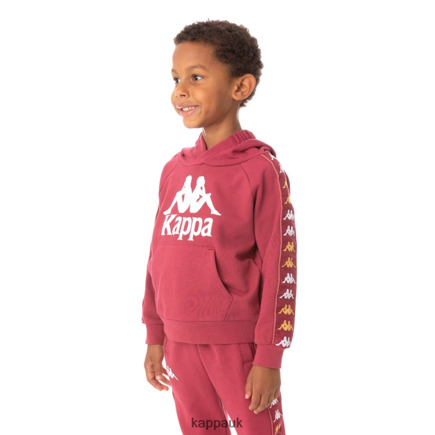 Kappa Kids 222 Banda Hurtadon Hoodie Burgundy 408H4N543 - Kappa Tracksuit UK