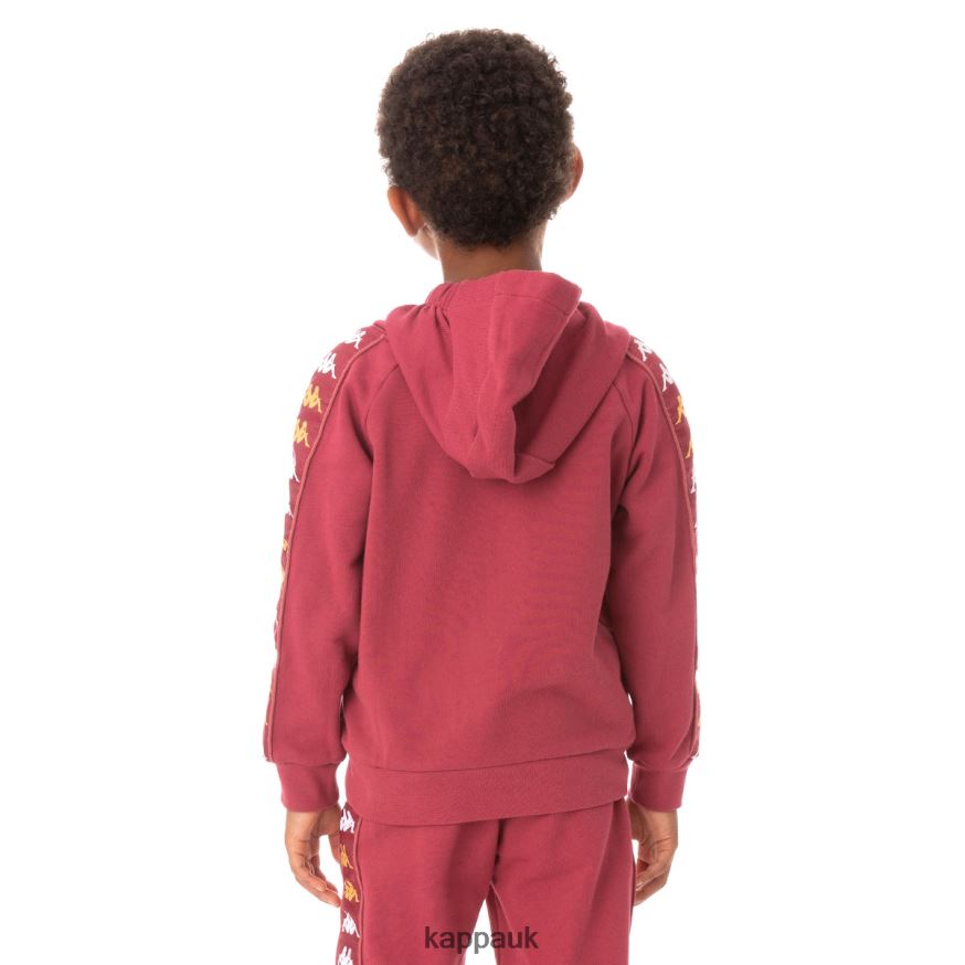 Kappa Kids 222 Banda Hurtadon Hoodie Burgundy 408H4N543 - Kappa Tracksuit UK