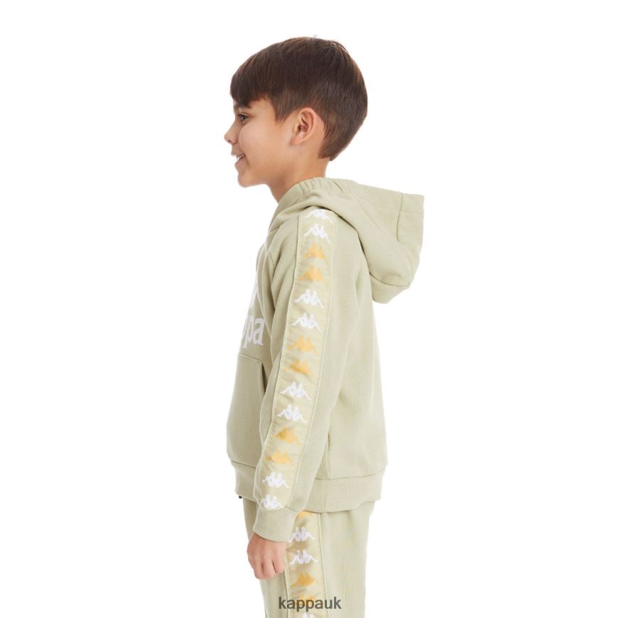 Kappa Kids 222 Banda Hurtadon Hoodie Green Sage 408H4N534 - Kappa Tracksuit UK