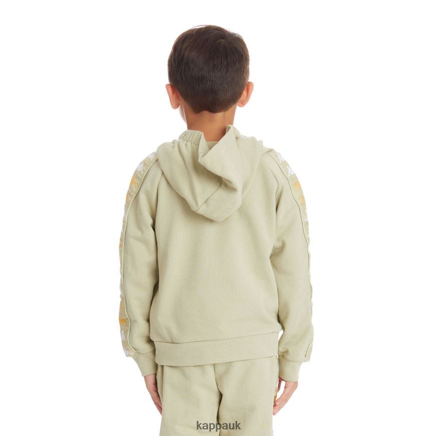 Kappa Kids 222 Banda Hurtadon Hoodie Green Sage 408H4N534 - Kappa Tracksuit UK