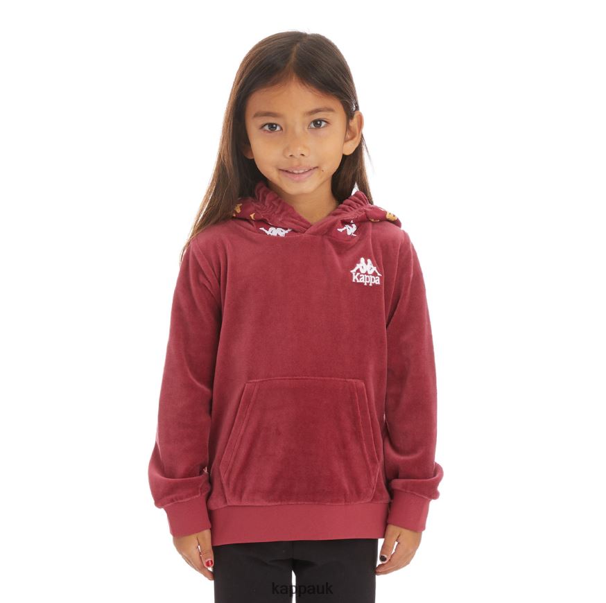Kappa Kids 222 Banda Loredo Hoodie Burgundy 408H4N540 - Kappa Tracksuit UK