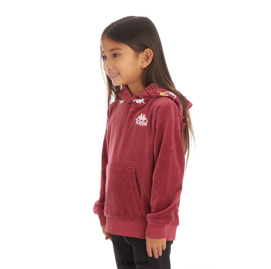 Kappa Kids 222 Banda Loredo Hoodie Burgundy 408H4N540 - Kappa Tracksuit UK