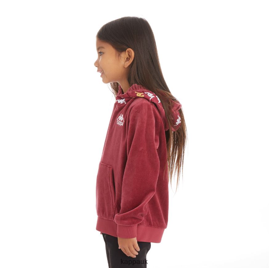 Kappa Kids 222 Banda Loredo Hoodie Burgundy 408H4N540 - Kappa Tracksuit UK