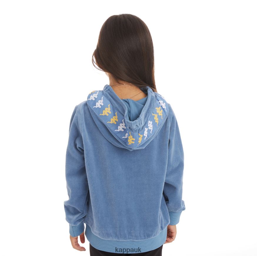 Kappa Kids 222 Banda Loredo Hoodie Light Blue 408H4N539 - Kappa Trainers UK