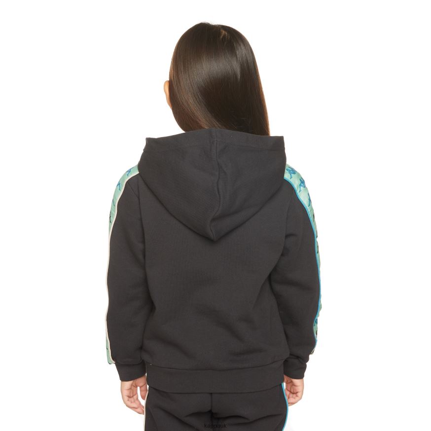 Kappa Kids 222 Banda Rocket Hoodie Black Smoke Sage 408H4N508 - Kappa UK