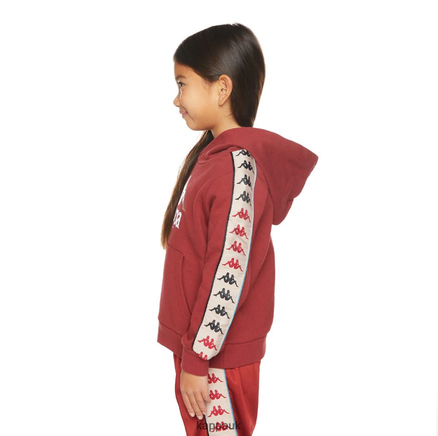 Kappa Kids 222 Banda Rocket Hoodie Maroon Turqoise 408H4N507 - Kappa Tracksuit UK