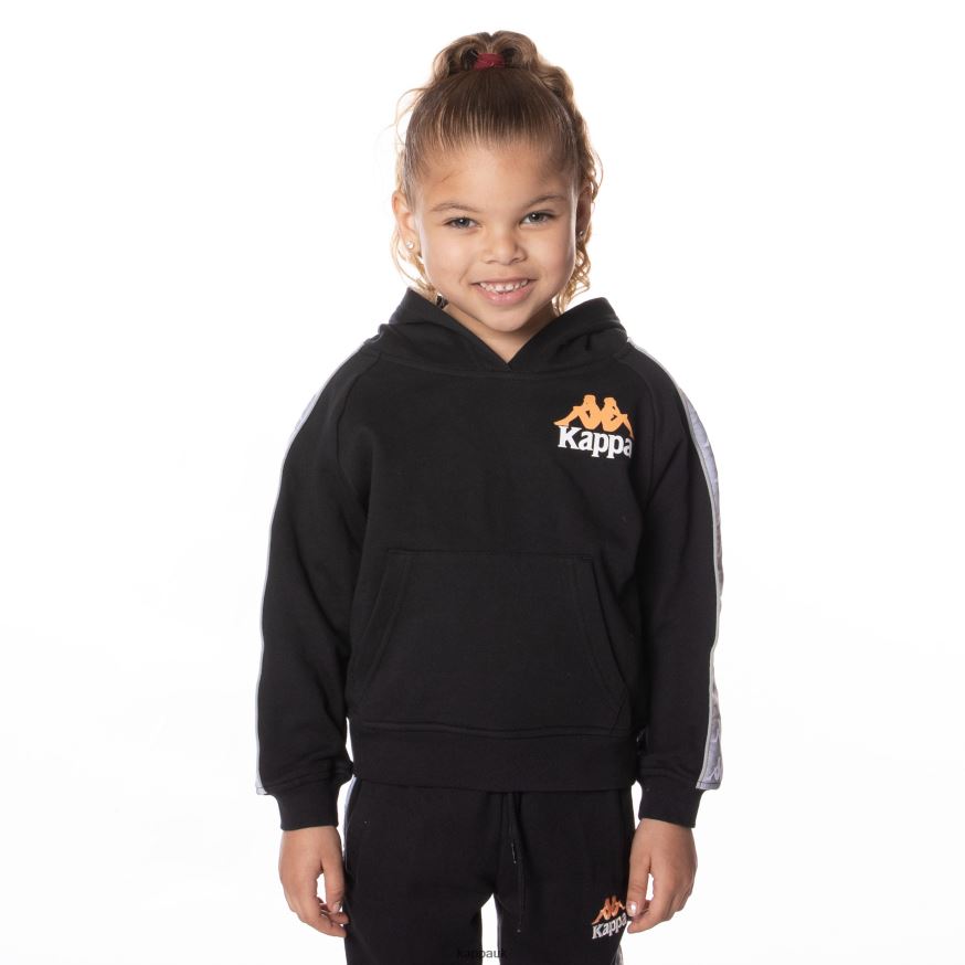 Kappa Kids 222 Banda Solgo Hoodie Jet Black 408H4N503 - Kappa Trainers UK