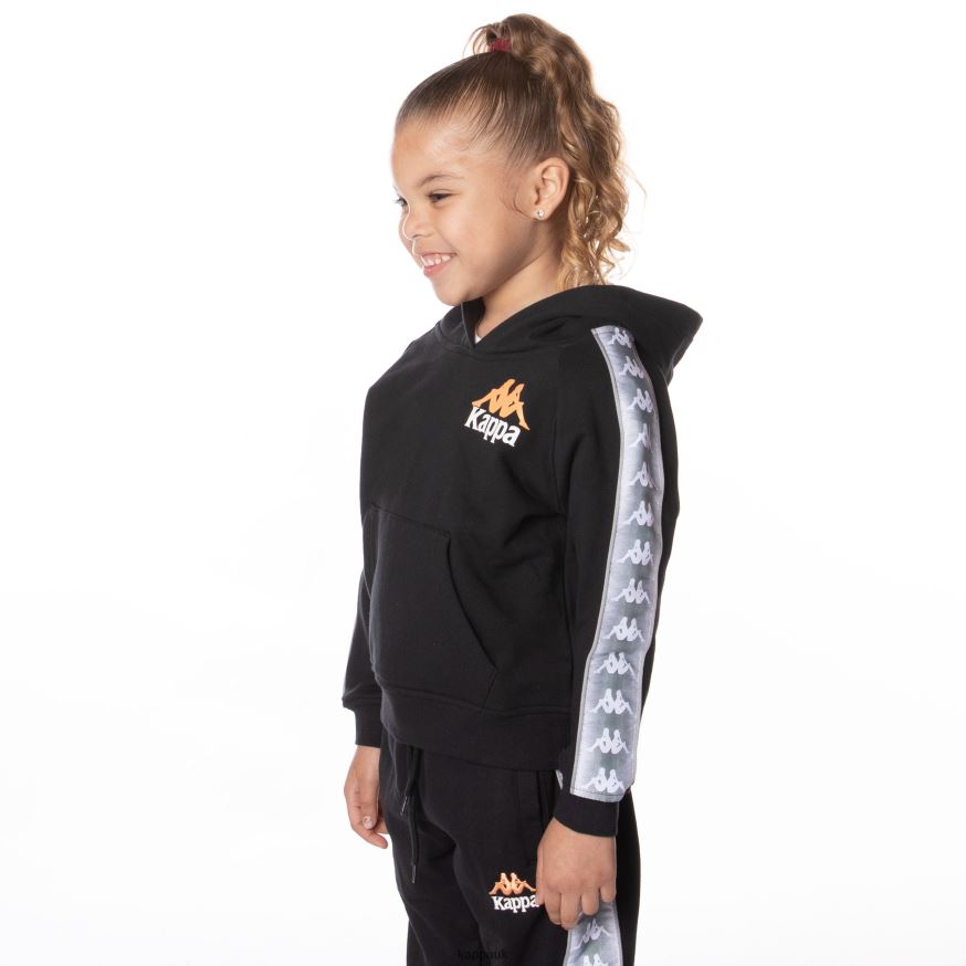 Kappa Kids 222 Banda Solgo Hoodie Jet Black 408H4N503 - Kappa Trainers UK