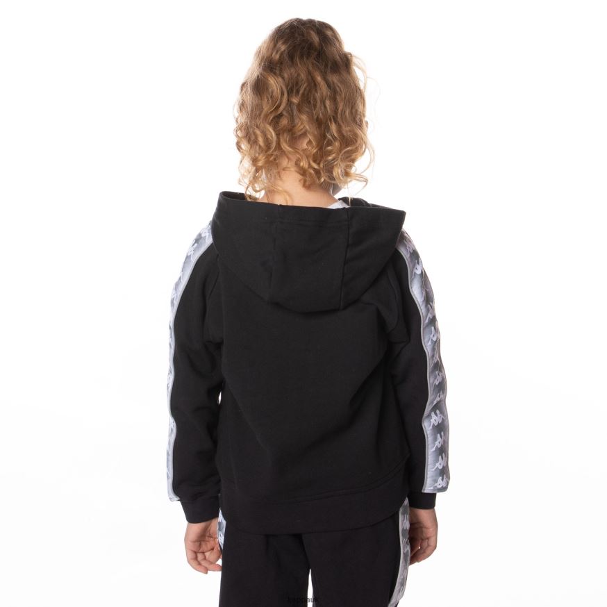 Kappa Kids 222 Banda Solgo Hoodie Jet Black 408H4N503 - Kappa Trainers UK